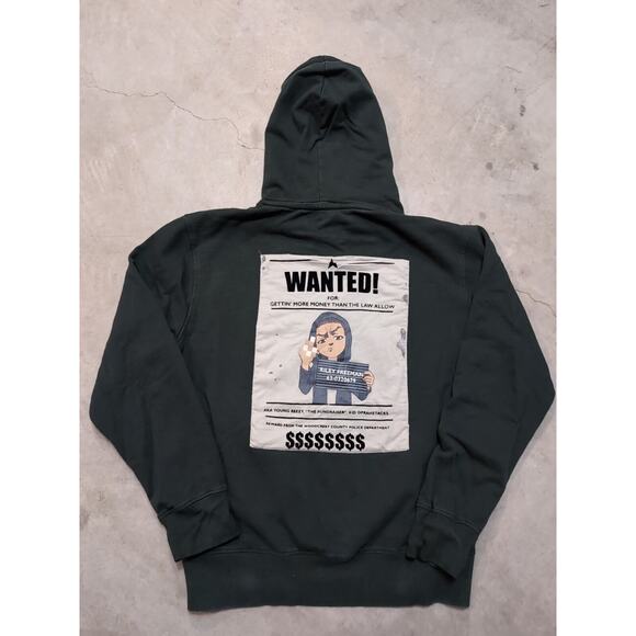 The Boondocks Hoodie Mens XL Green Wanted Poster Riley - Picture 3 of 4